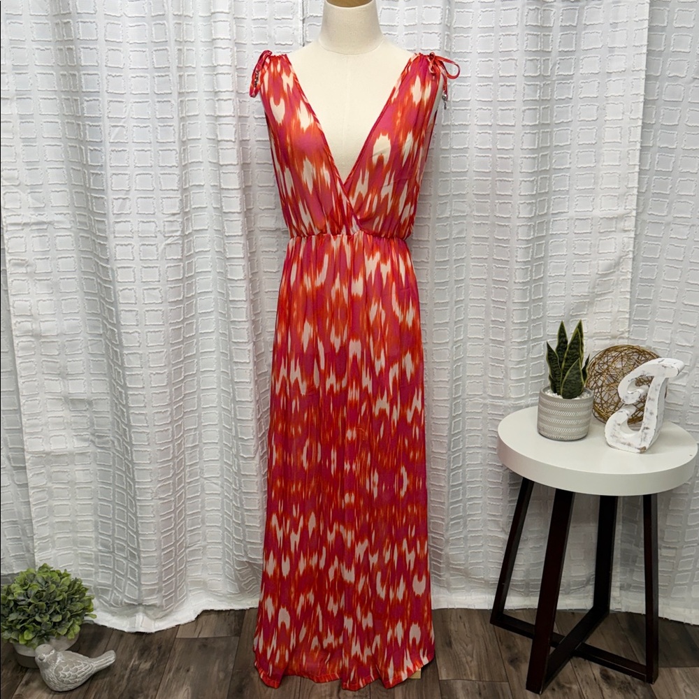 Jones New York Vibrant Bright Pink, Orange and White Coverup